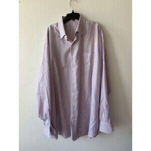 J. Hilburn Men’s Custom Button Down Long Sleeve Purple Neck 18.5 Sleeve 38/39